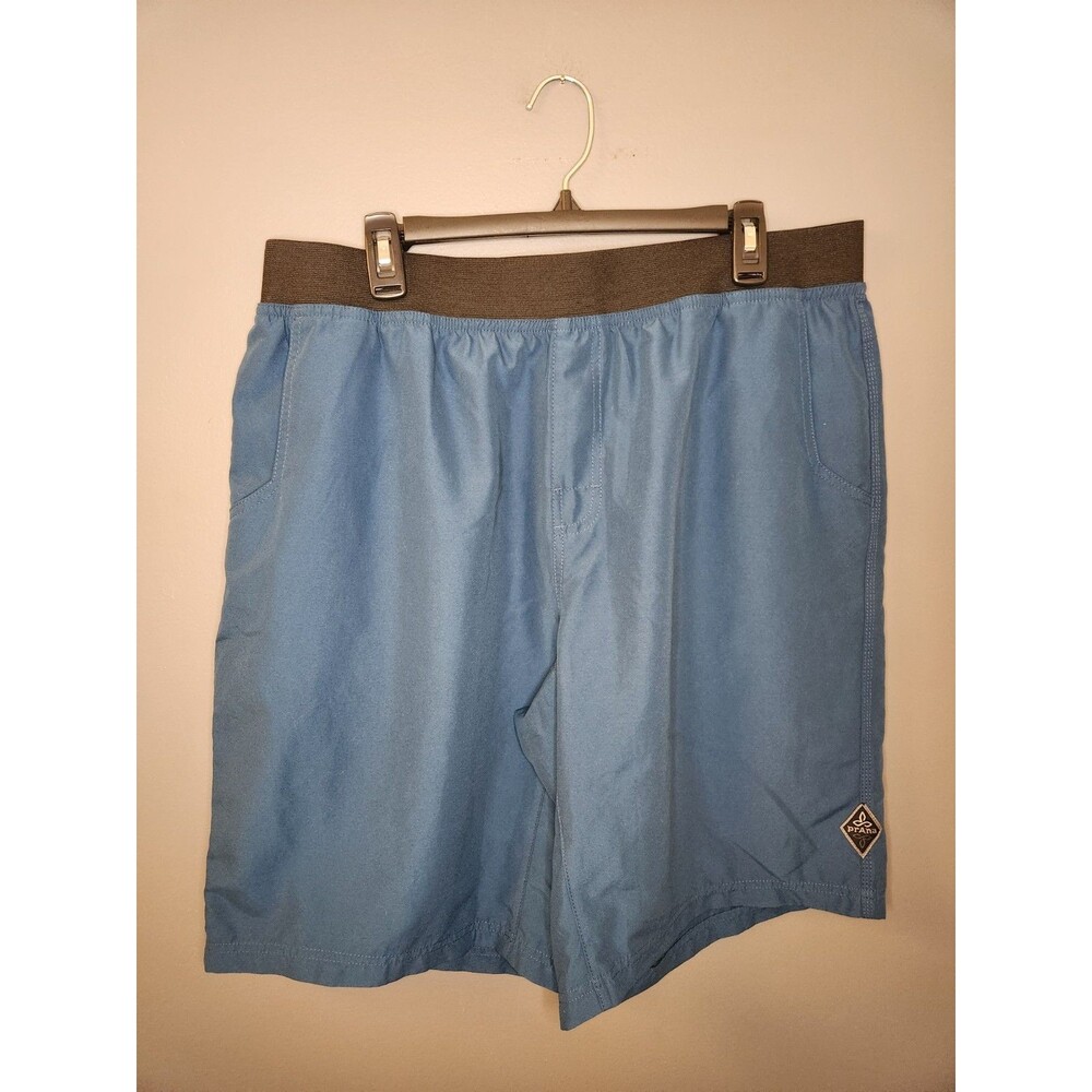Prana Mojo Shorts Men's XXL Blue Elastic Waist Performance‎ Quick Dry Hiking 10"